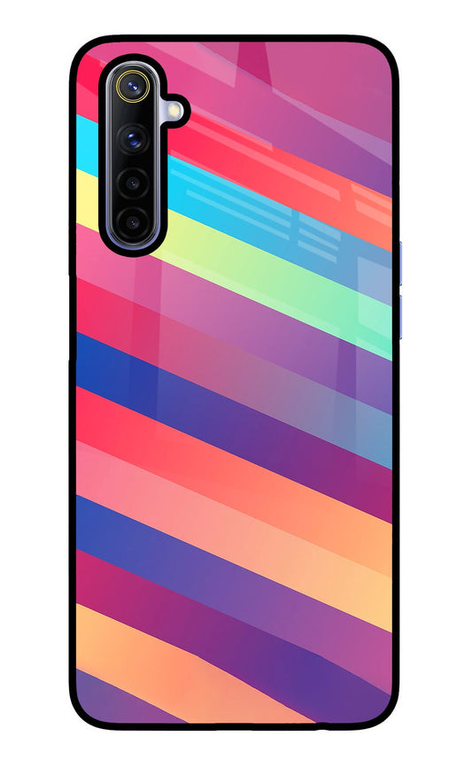 Stripes color Realme 6/6i Glass Case