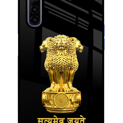 Satyamev Jayate Golden Realme 6/6i Glass Case Back Cover by Casekaro
