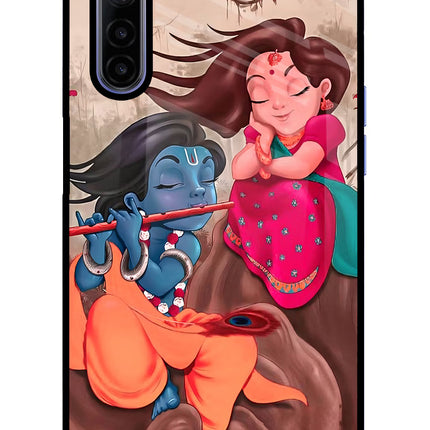 Radhe Krishna Realme 6/6i Glass Case Back Cover by Casekaro