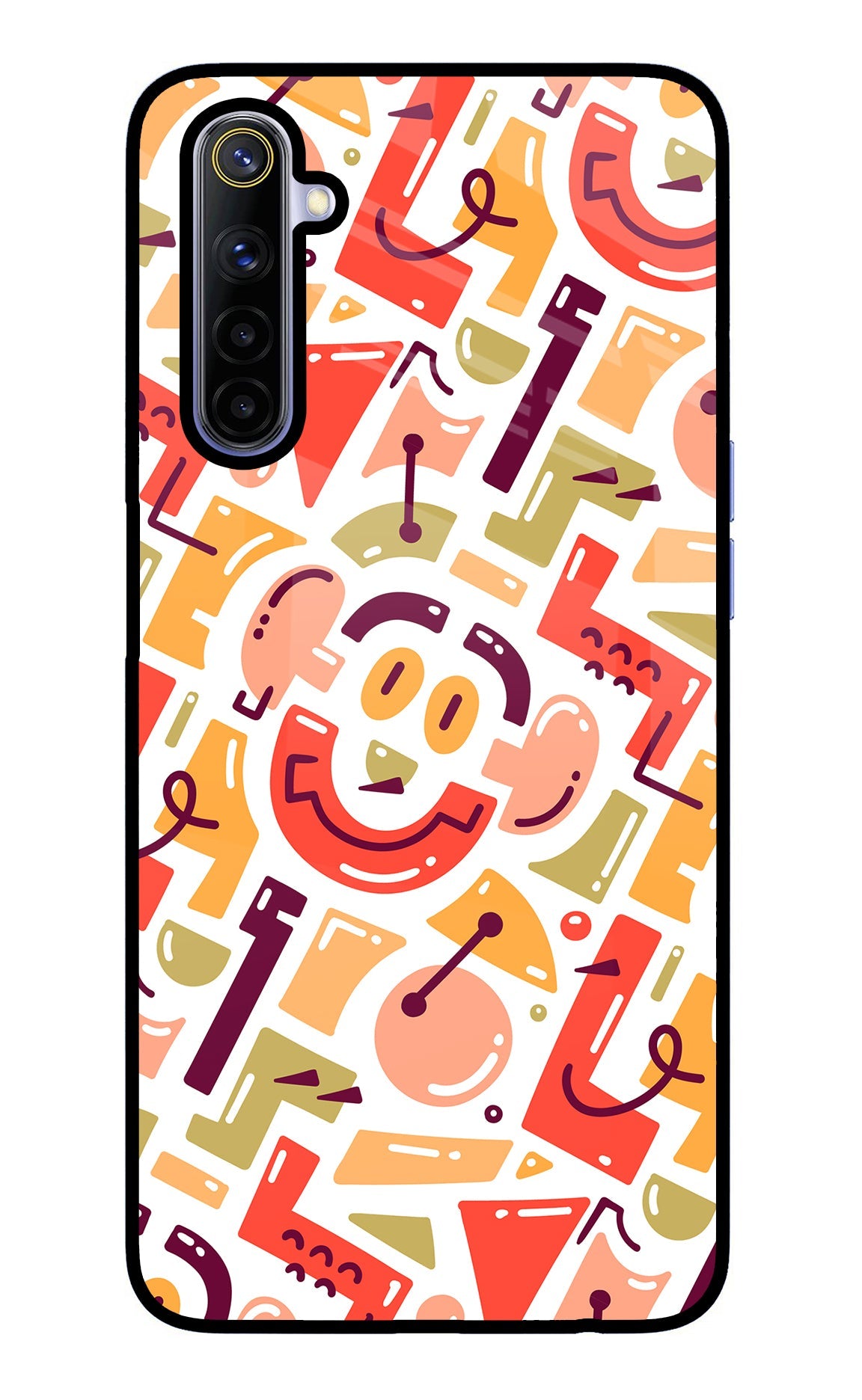 Doodle Pattern Realme 6/6i Glass Case