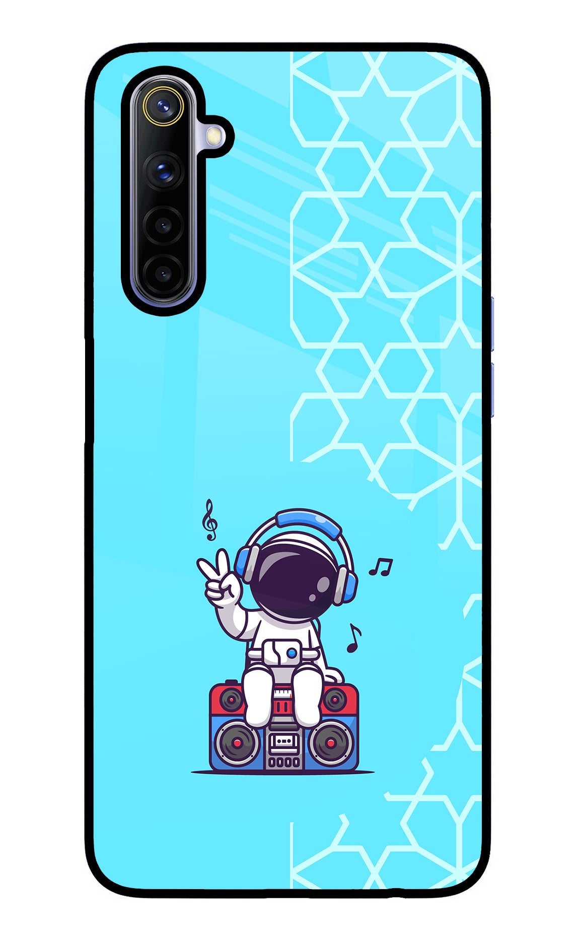 Cute Astronaut Chilling Realme 6/6i Glass Case