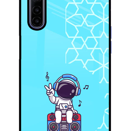 Cute Astronaut Chilling Realme 6/6i Glass Case Back Cover by Casekaro