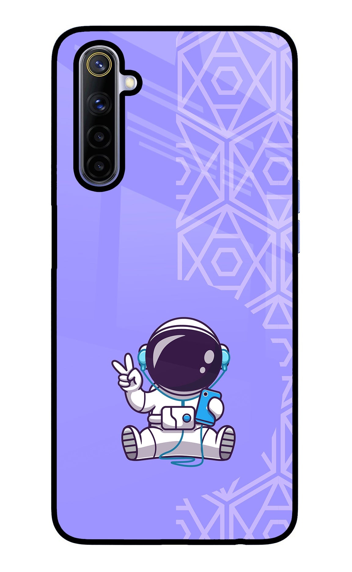 Cute Astronaut Chilling Realme 6/6i Glass Case