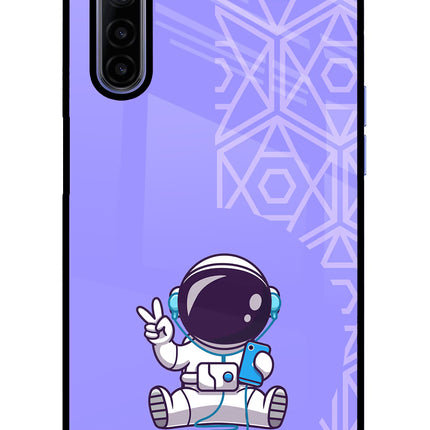 Cute Astronaut Chilling Realme 6/6i Glass Case Back Cover by Casekaro