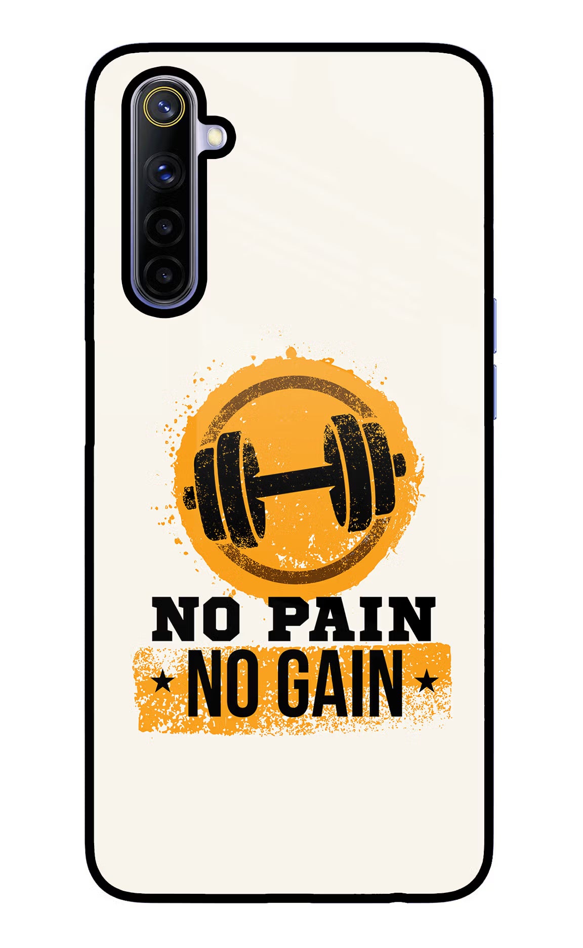 No Pain No Gain Realme 6/6i Glass Case Back Cover by Casekaro