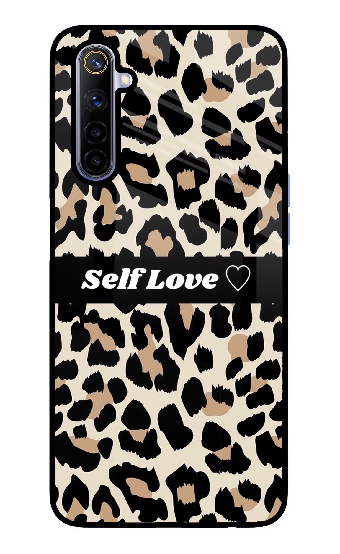 Leopard Print Self Love Realme 6/6i Glass Case Back Cover by Casekaro
