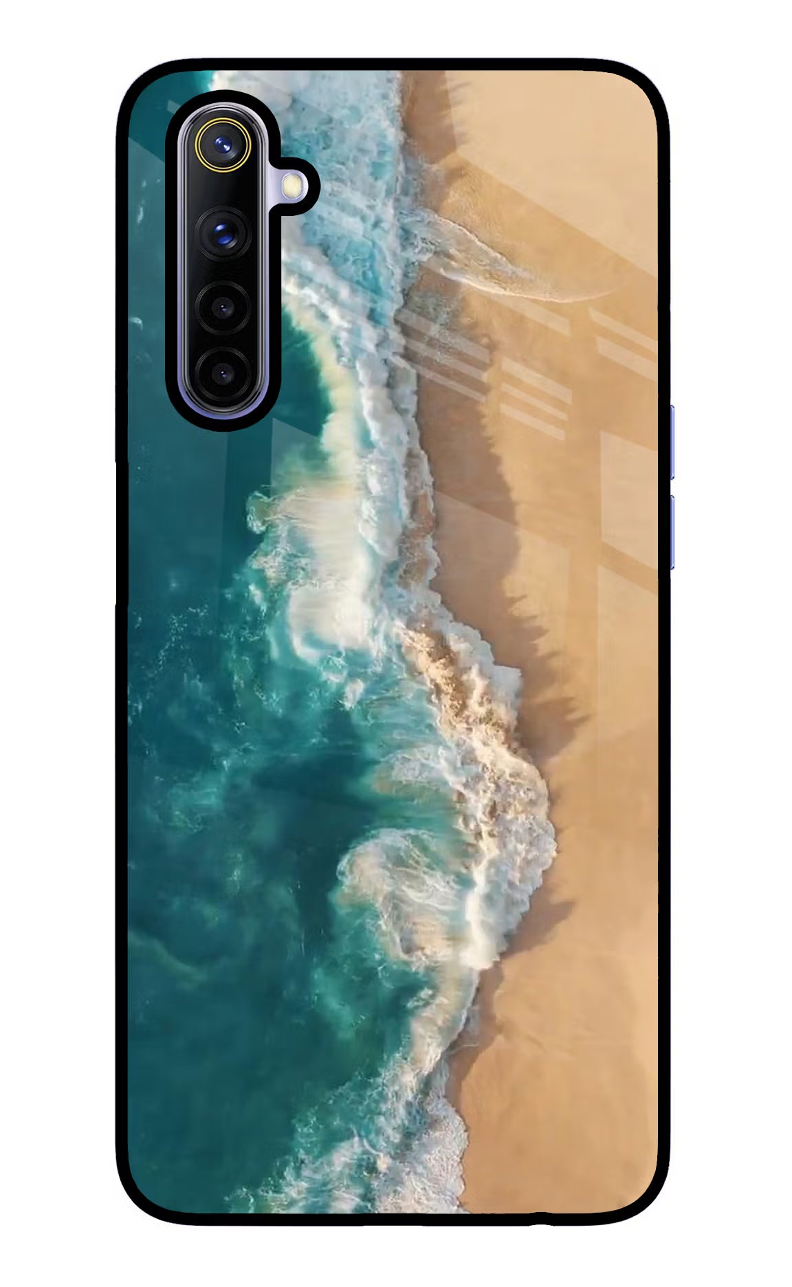 Ocean Beach Realme 6/6i Glass Case Back Cover by Casekaro