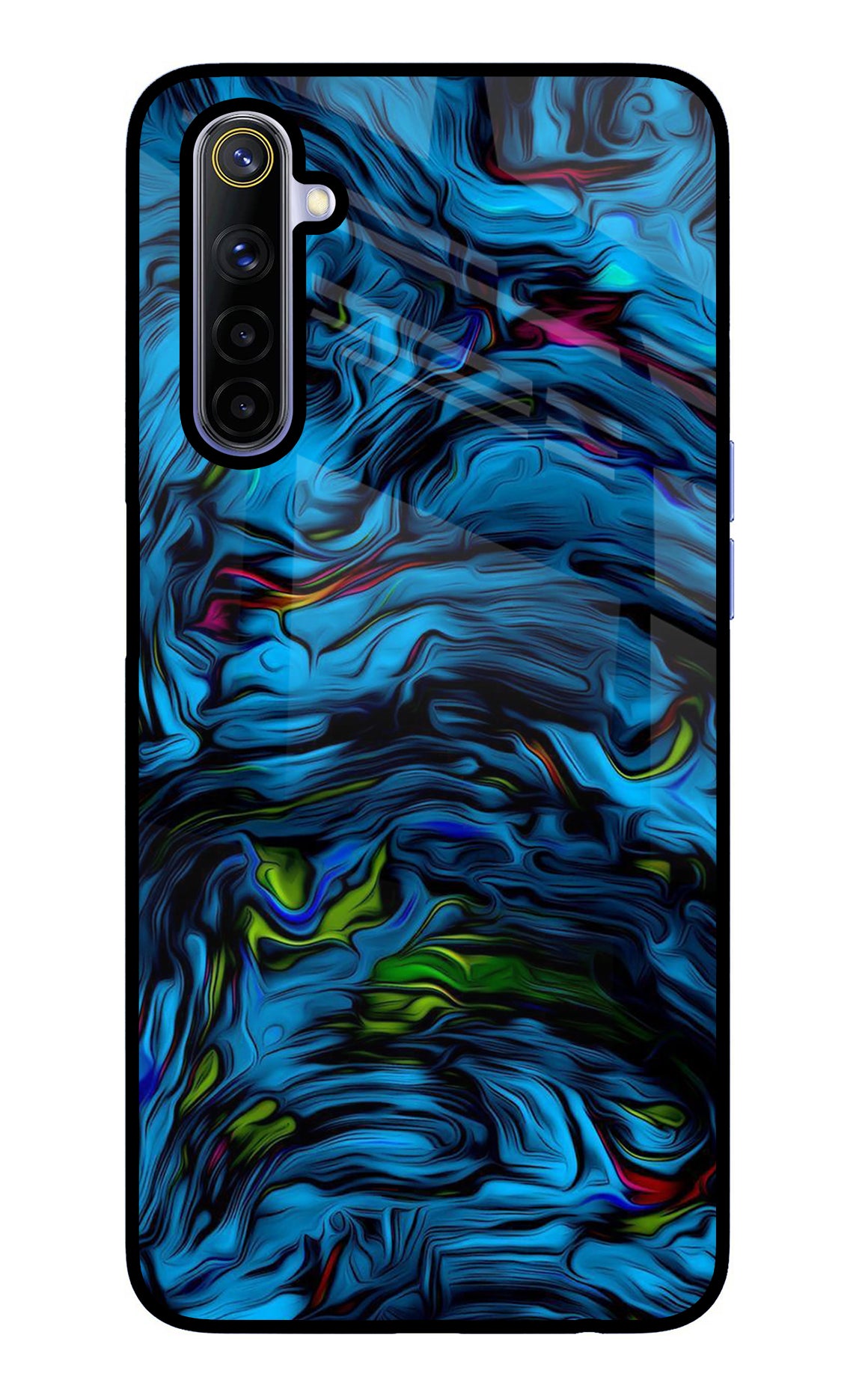 Dark Blue Abstract Realme 6/6i Glass Case