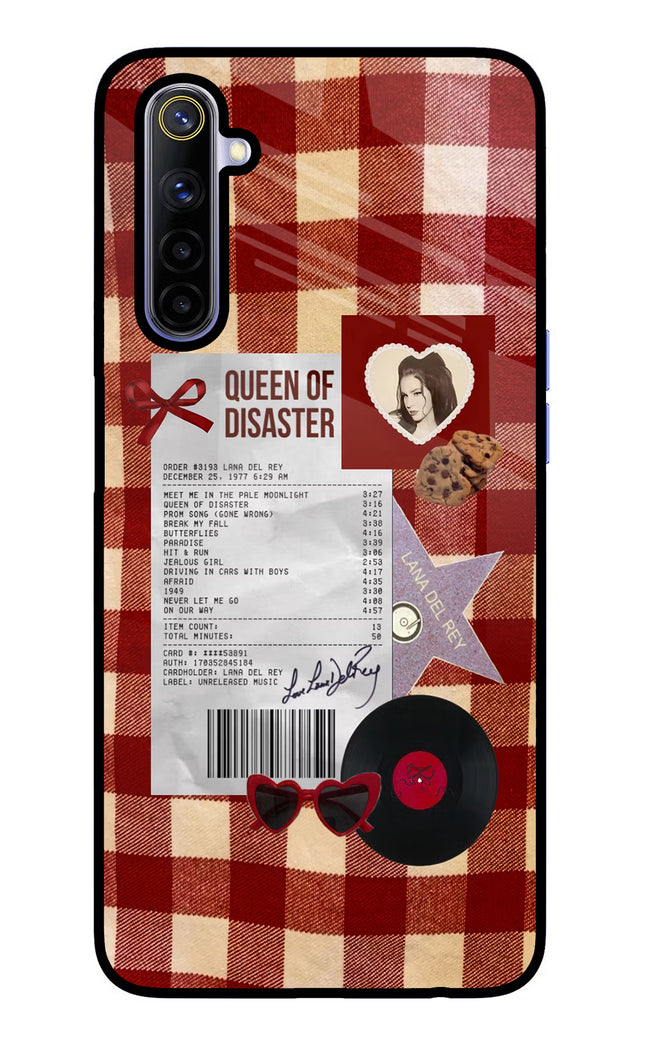 Queen of Disaster Realme 6/6i Glass Case