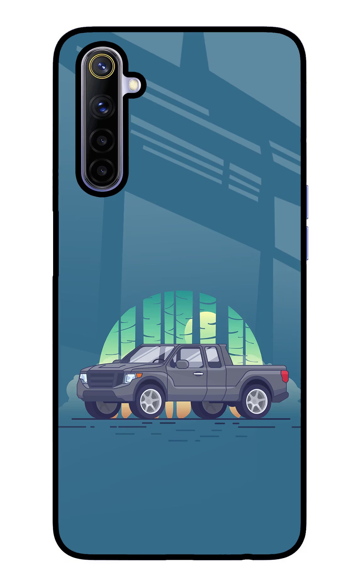 Retro Garage Vibe Realme 6/6i Glass Case Back Cover by Casekaro
