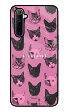 Pink Cats Realme 6/6i Glass Case