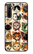 Cool Cat Realme 6/6i Glass Case
