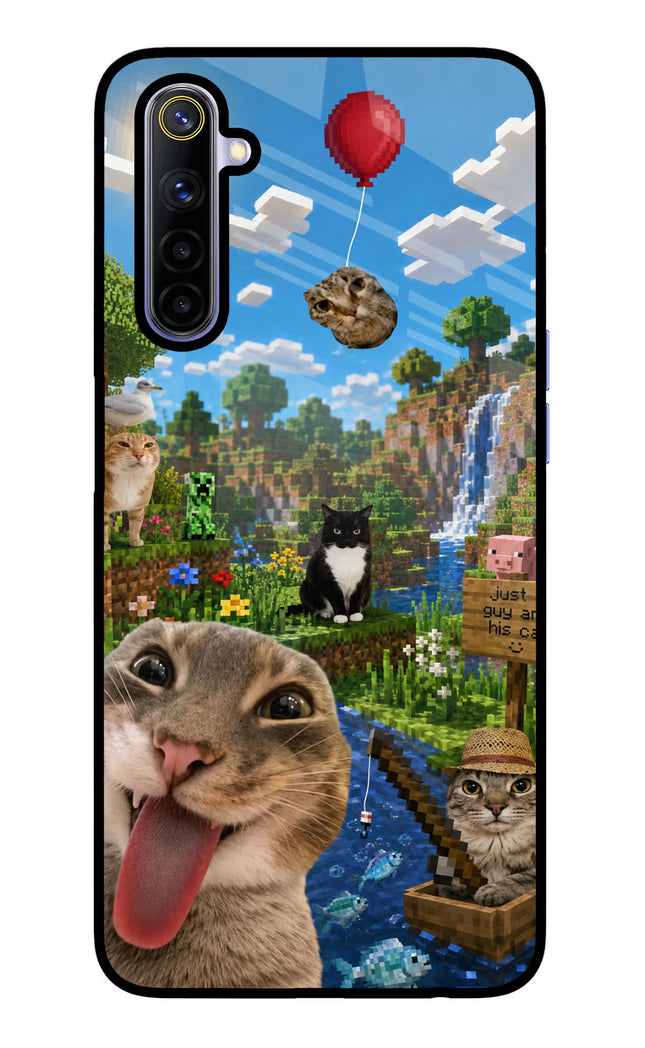Minecraft Cat Chaos Realme 6/6i Glass Case