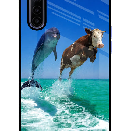 Dolphin vs Cow Realme 6/6i Glass Case