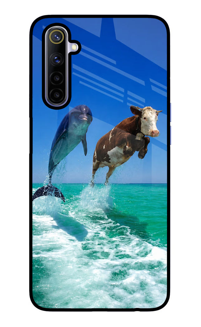 Dolphin vs Cow Realme 6/6i Glass Case