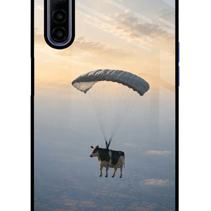 Skydiving Cow Realme 6/6i Glass Case Back Cover by Casekaro