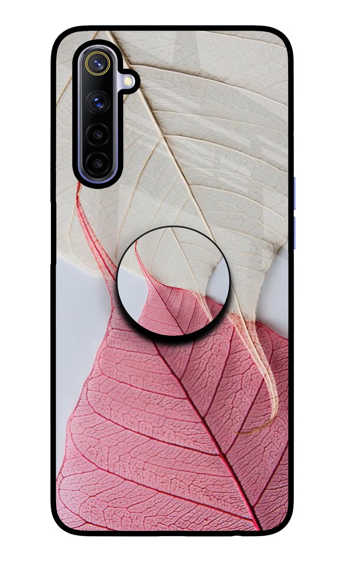 White Pink Leaf Realme 6/6i Pop Case by Casekaro