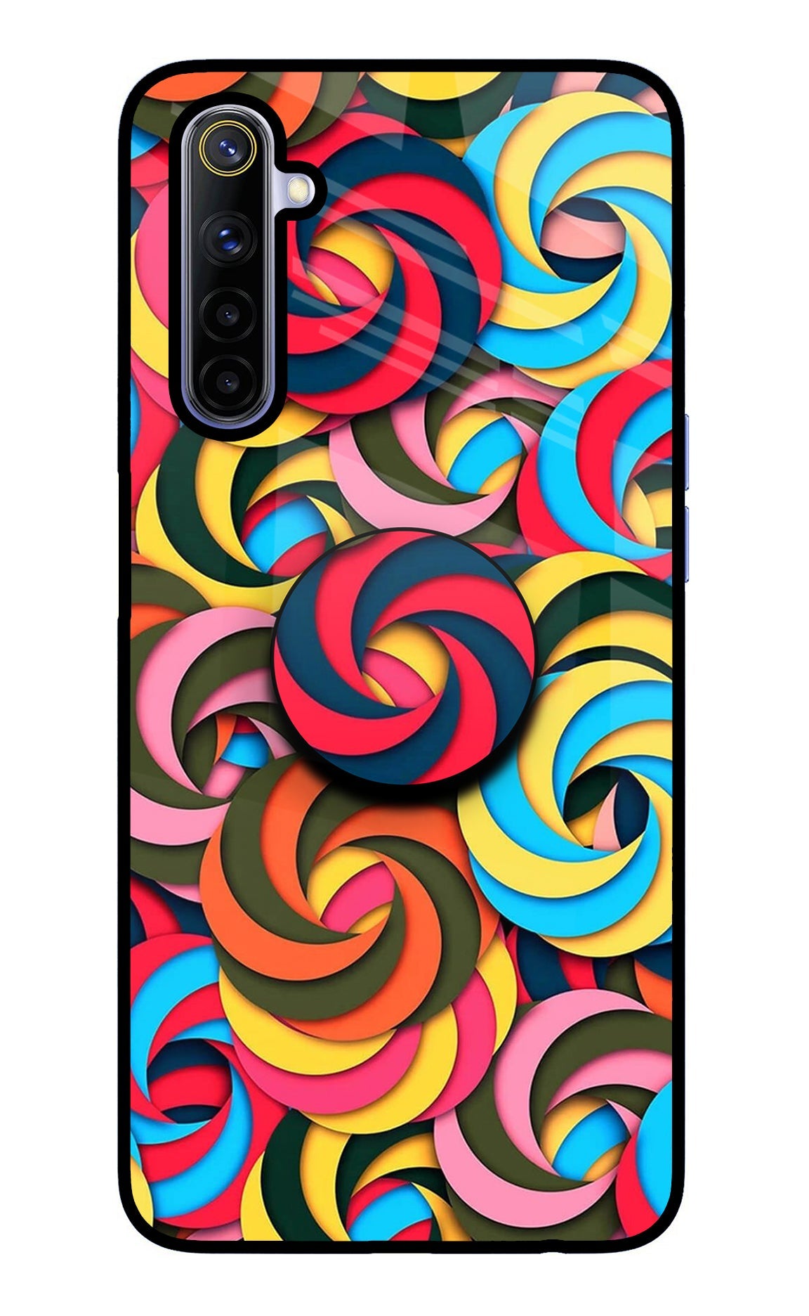 Spiral Pattern Realme 6/6i Glass Case