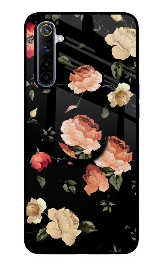 Flowers Realme 6/6i Glass Case