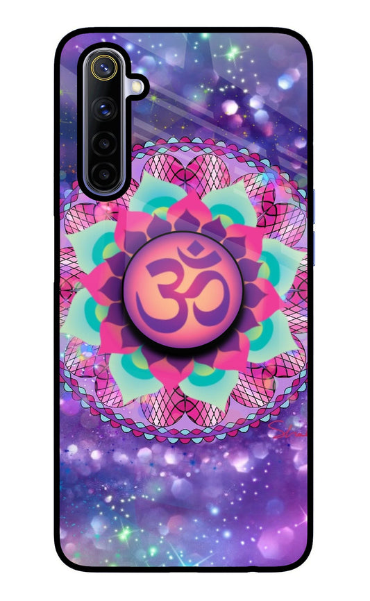 Om Purple Realme 6/6i Glass Case