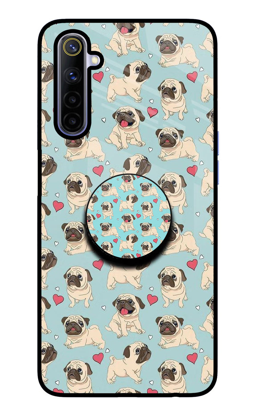 Pug Dog Realme 6/6i Pop Case, Glass case