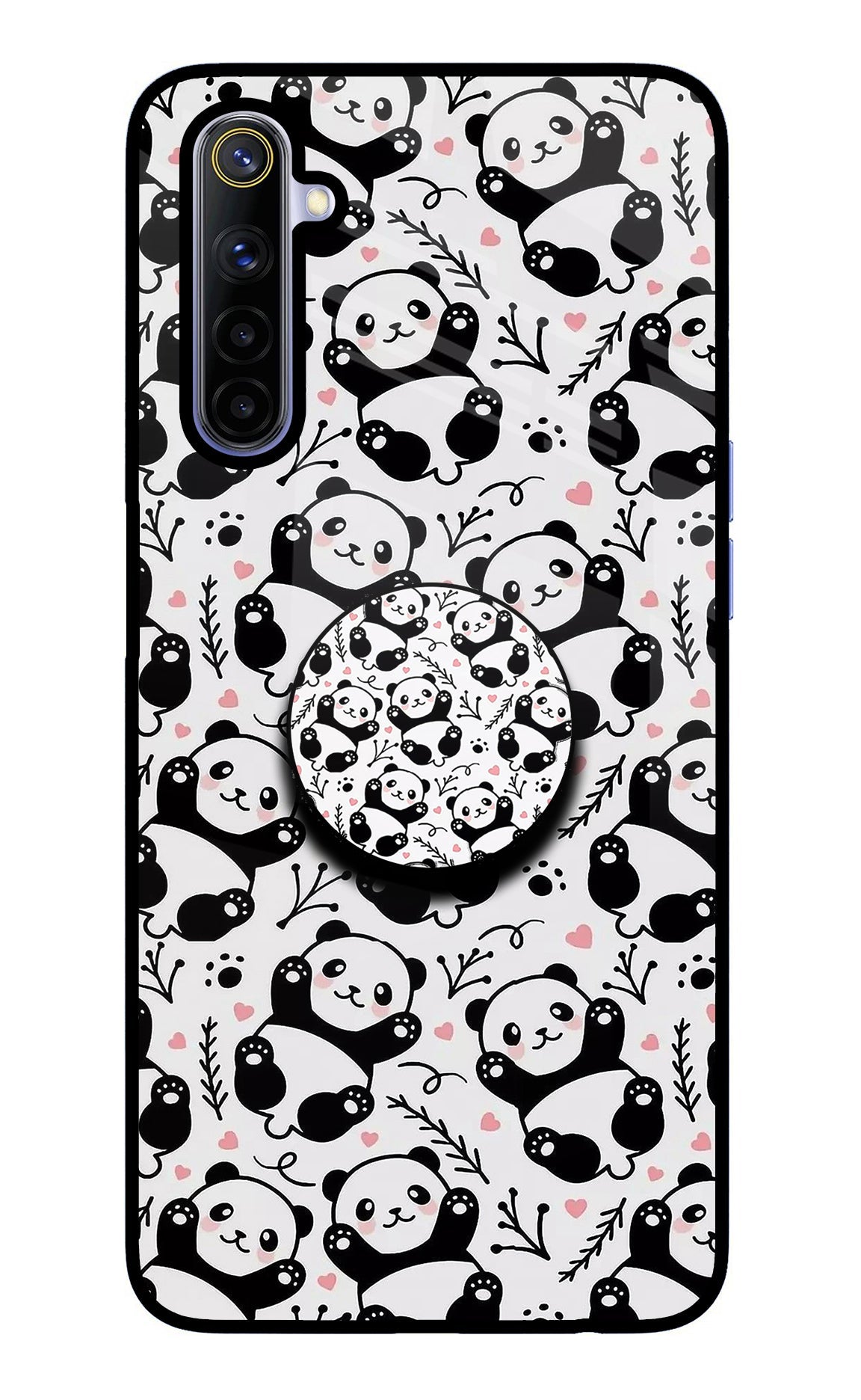 Cute Panda Realme 6/6i Glass Case
