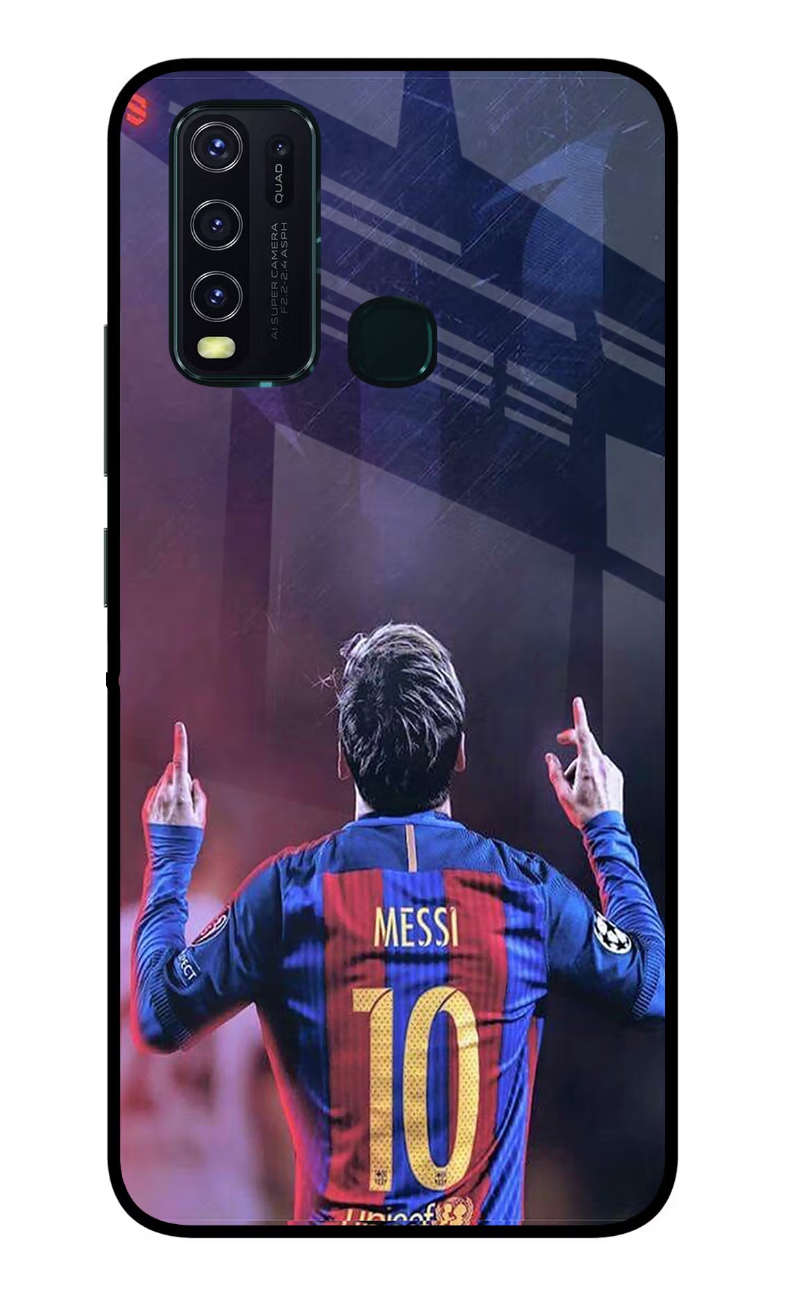 Messi Vivo Y30/Y50 Glass Case Back Cover by Casekaro