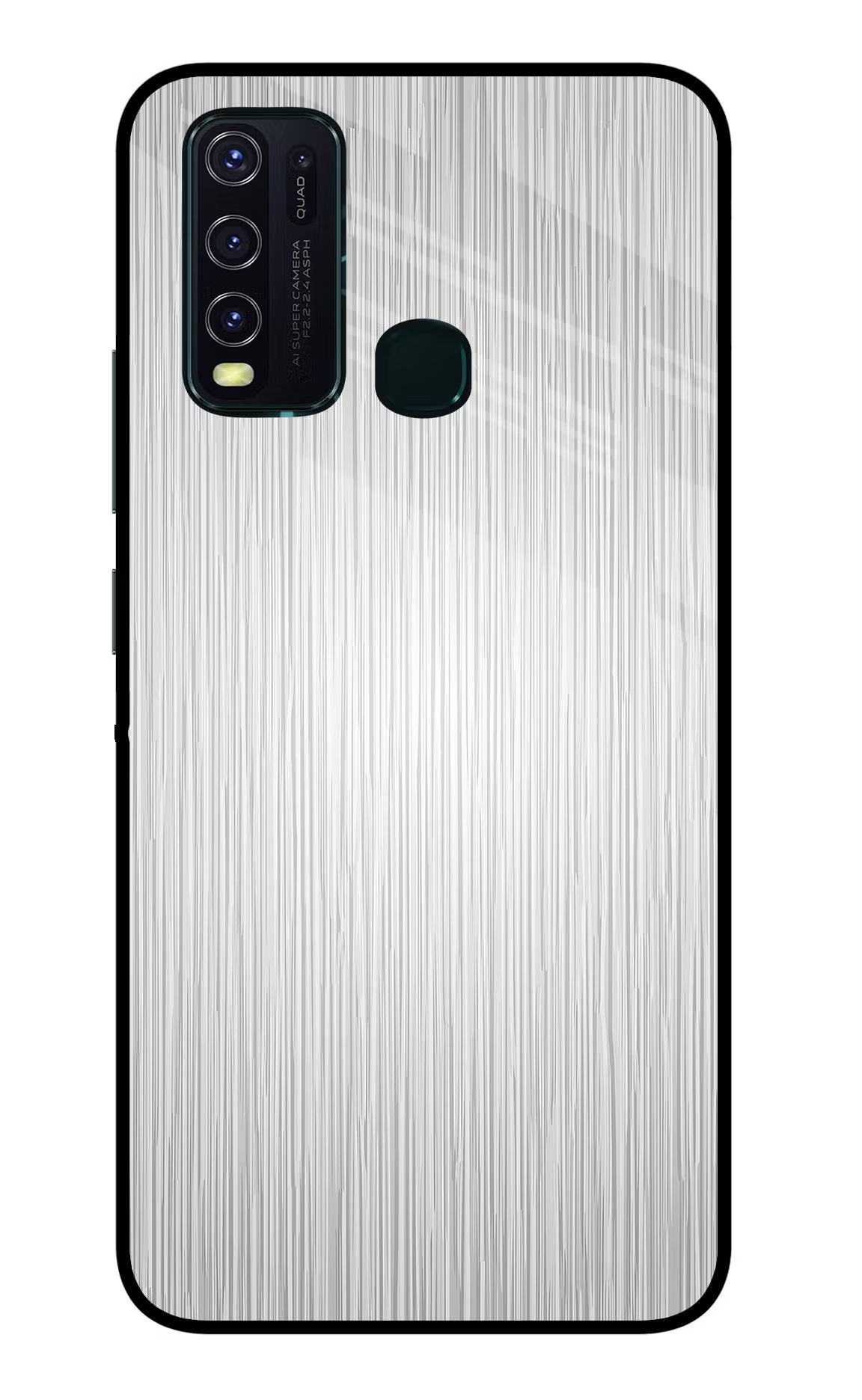 Wooden Grey Texture Vivo Y30/Y50 Glass Case Back Cover by Casekaro