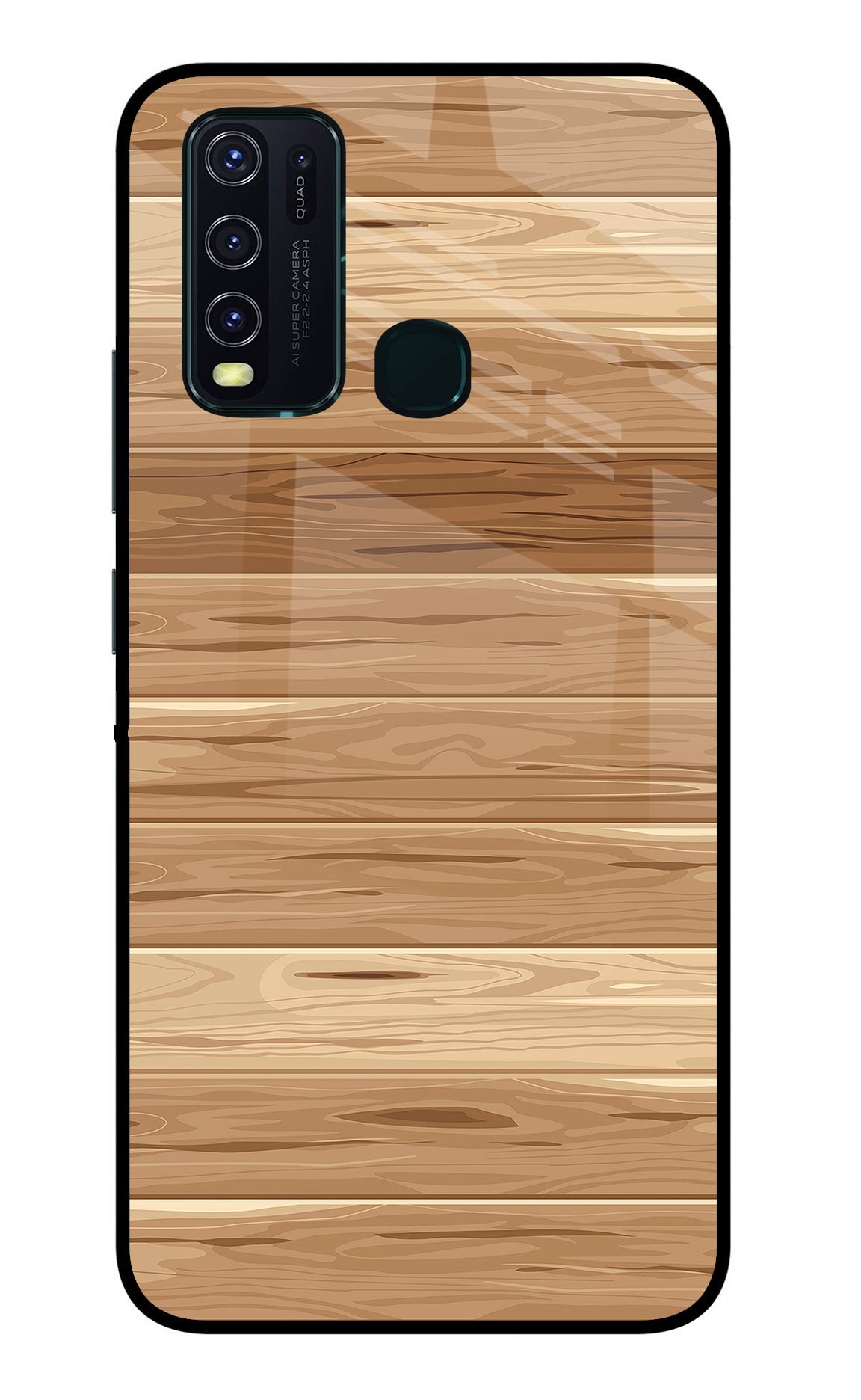 Wooden Vector Vivo Y30/Y50 Glass Case