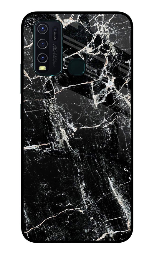 Black Marble Texture Vivo Y30/Y50 Glass Case