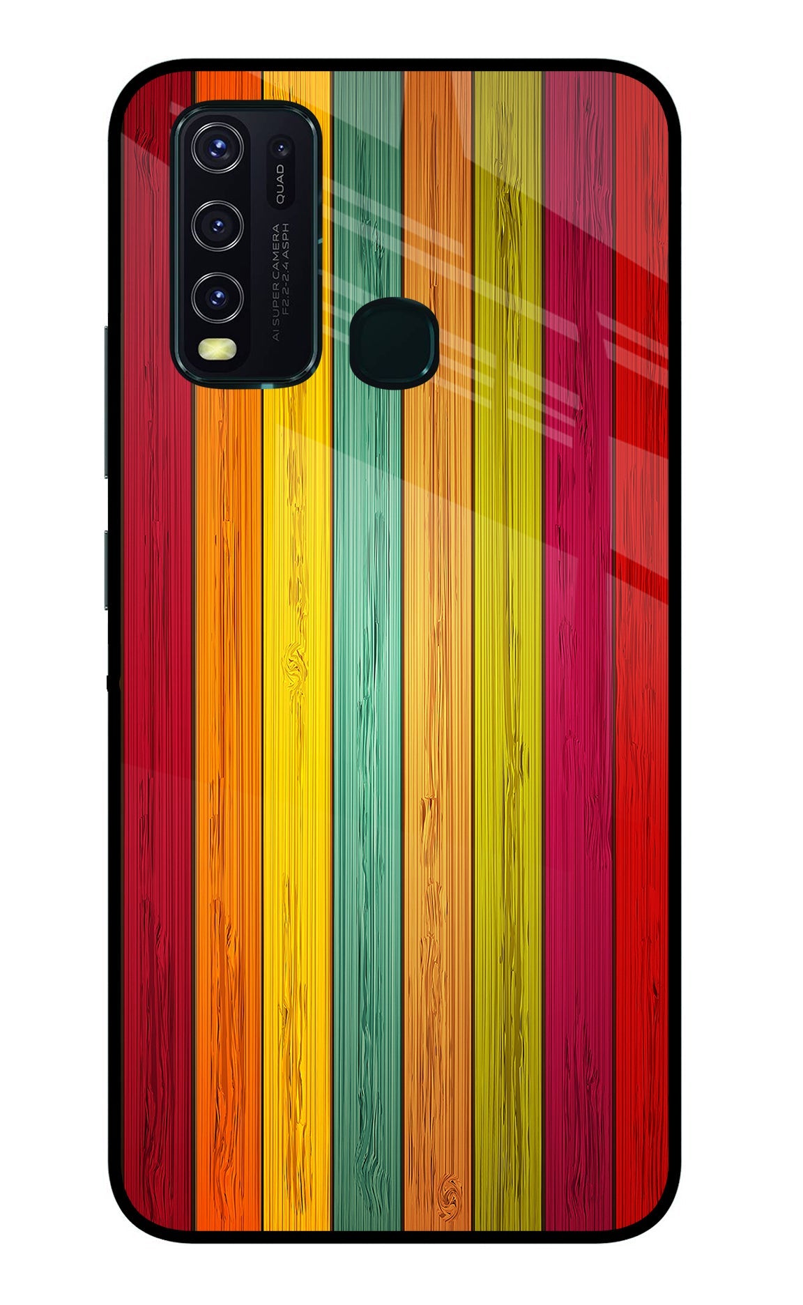 Multicolor Wooden Vivo Y30/Y50 Back Cover