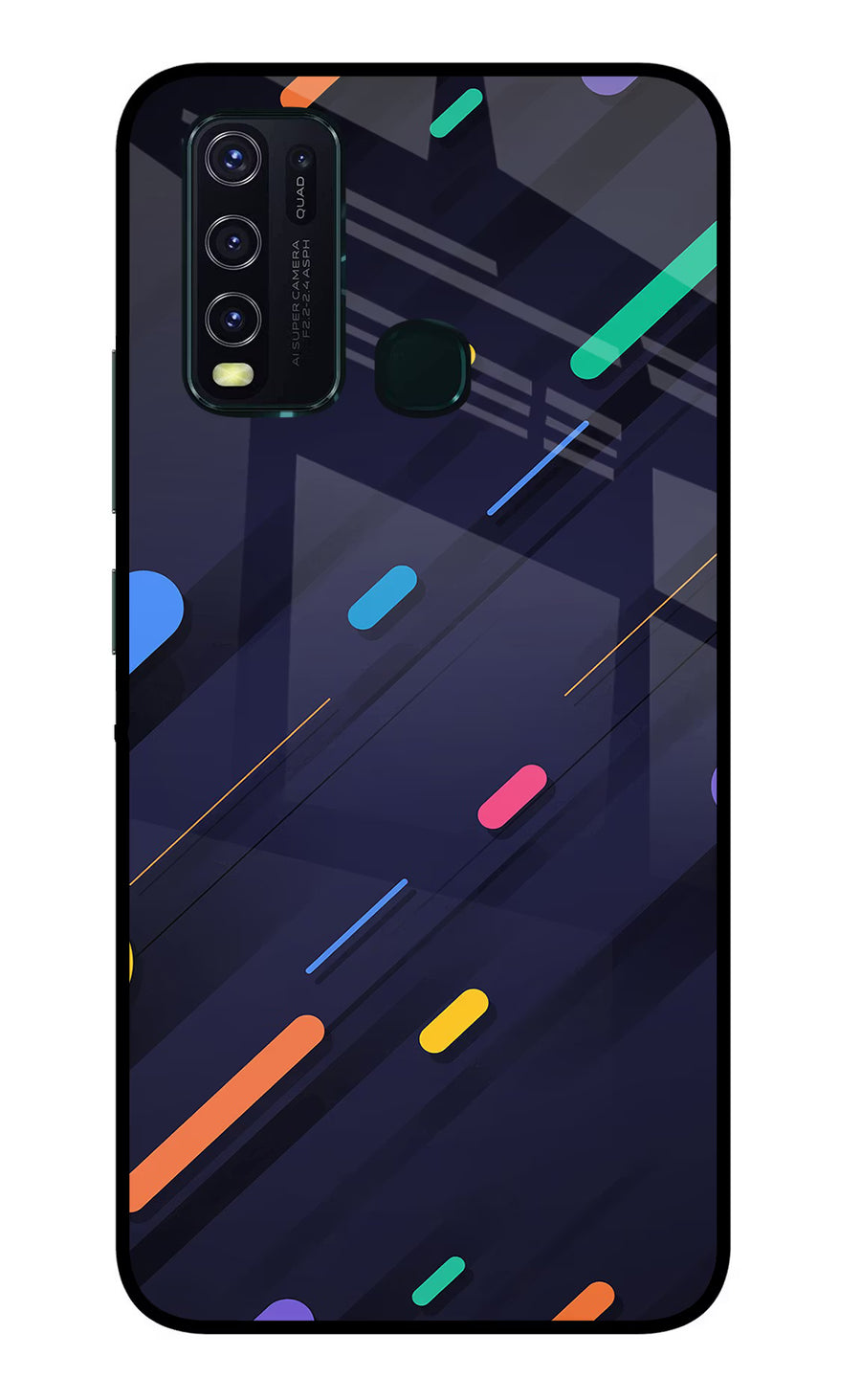 Abstract Design Vivo Y30/Y50 Back Cover, Glass case