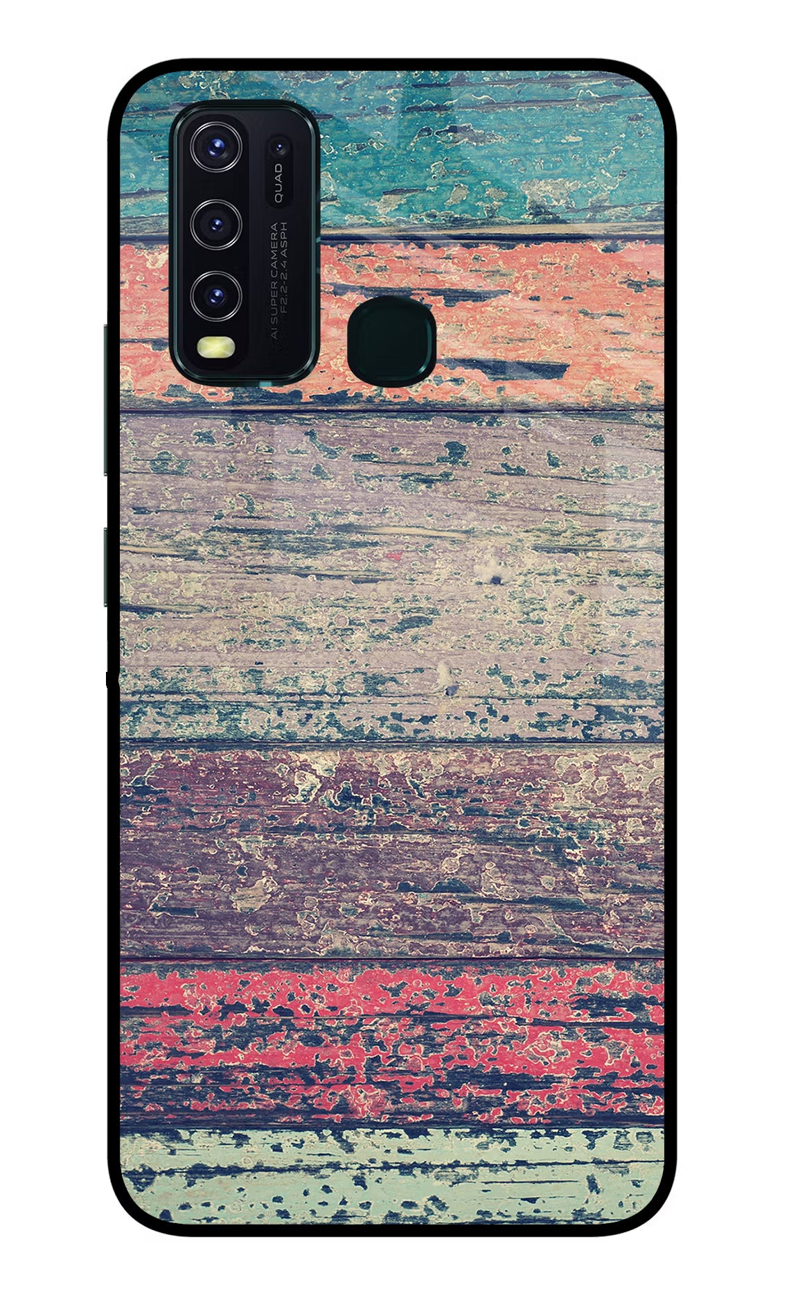 Colourful Wall Vivo Y30/Y50 Glass Case Back Cover by Casekaro