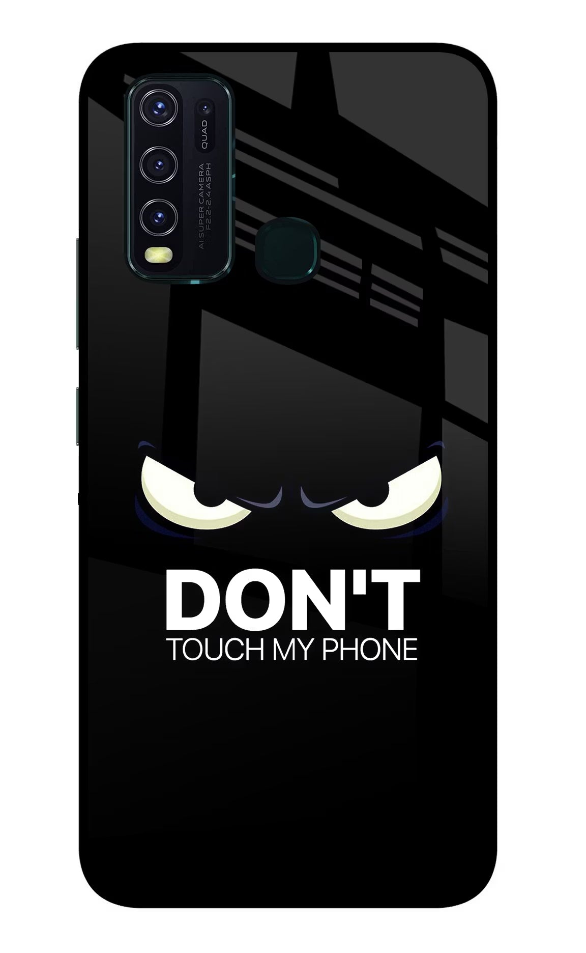 Don'T Touch My Phone Vivo Y30/Y50 Glass Case Back Cover by Casekaro