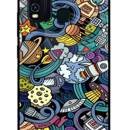 Space Abstract Vivo Y30/Y50 Glass Case Back Cover by Casekaro