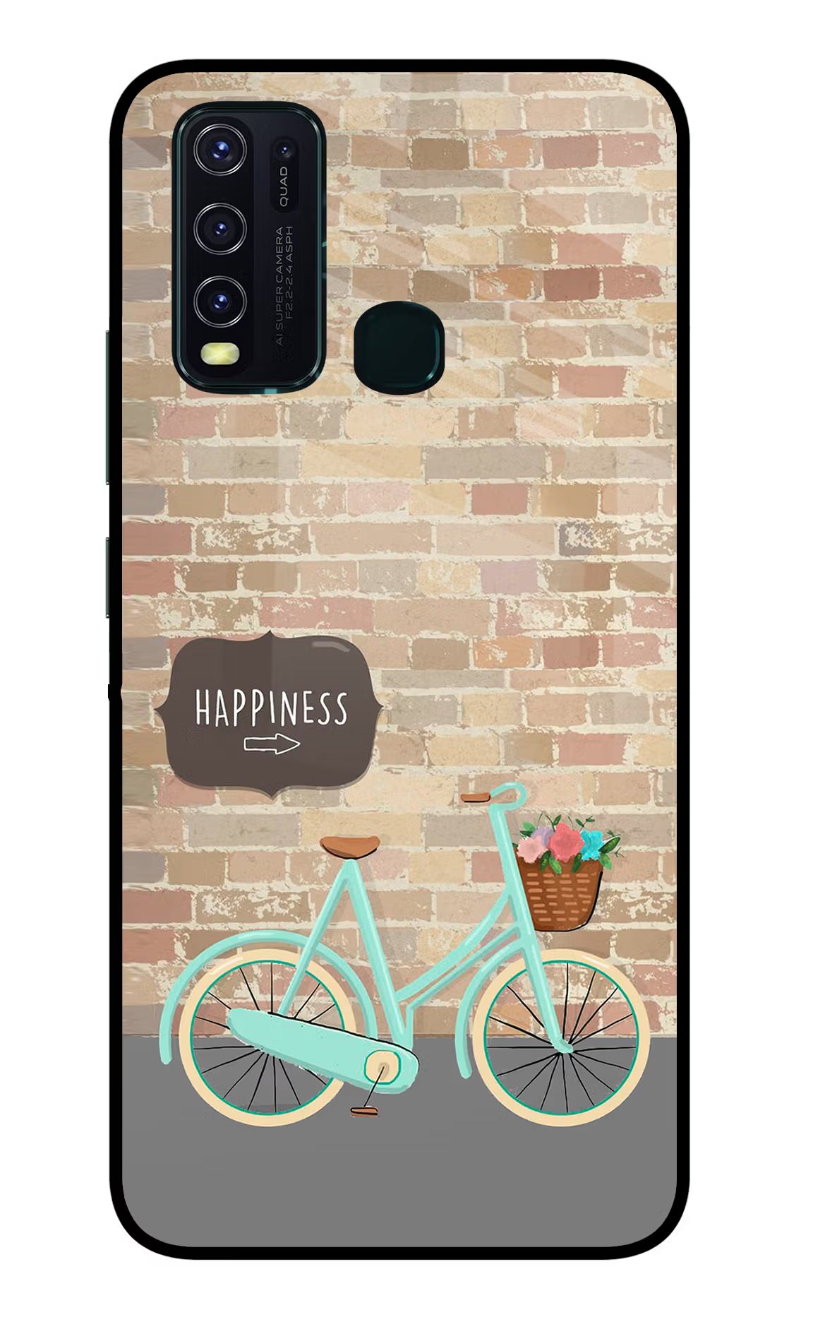 Happiness Artwork Vivo Y30/Y50 Glass Case Back Cover by Casekaro