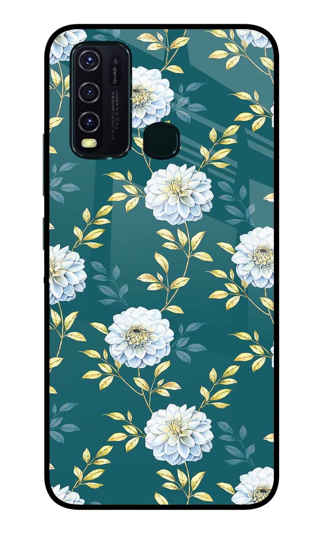 Flowers Vivo Y30/Y50 Glass Case