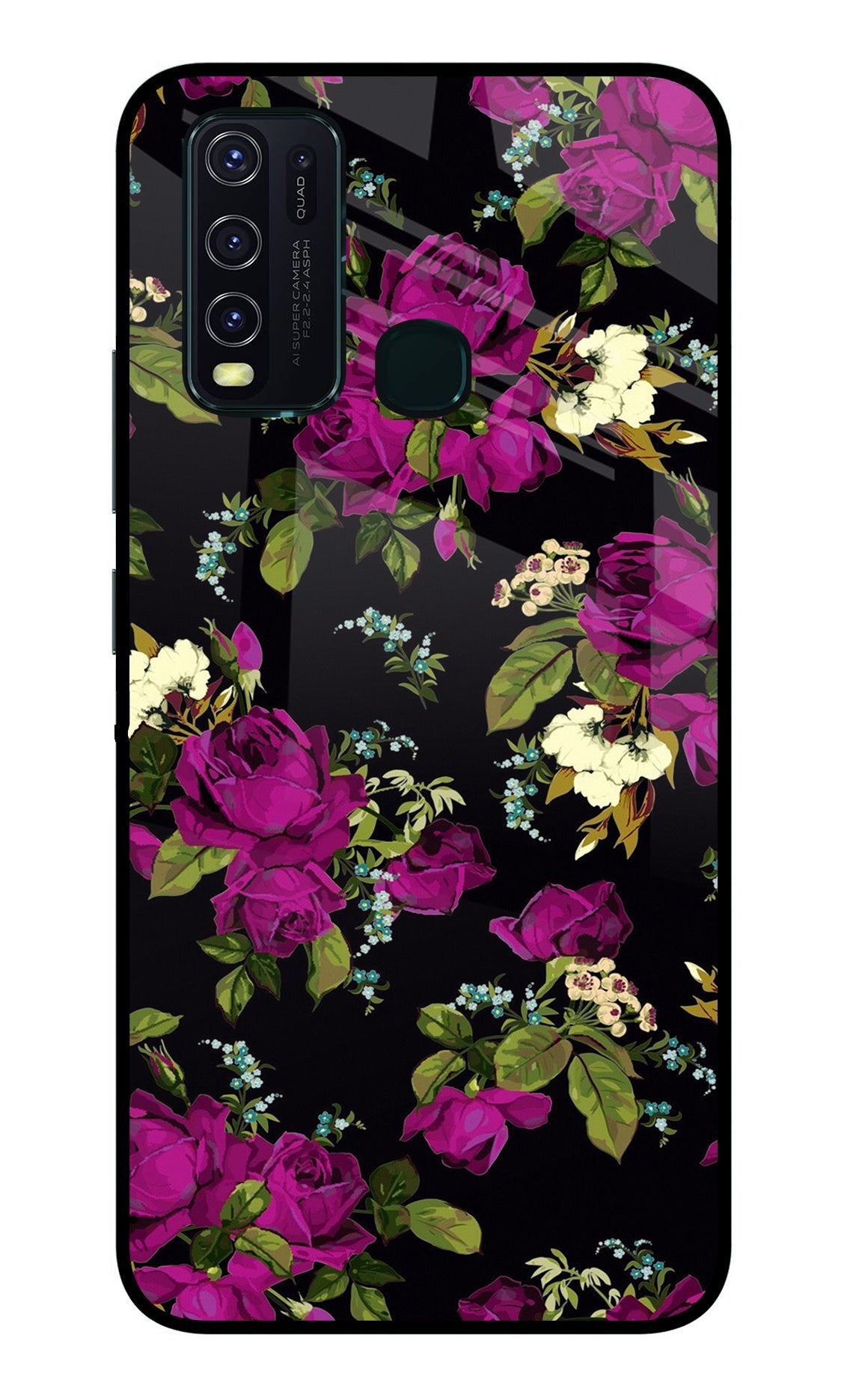 Flowers Vivo Y30/Y50 Glass Case