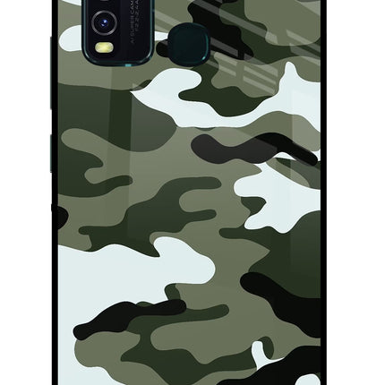 Camouflage Vivo Y30/Y50 Glass Case Back Cover by Casekaro