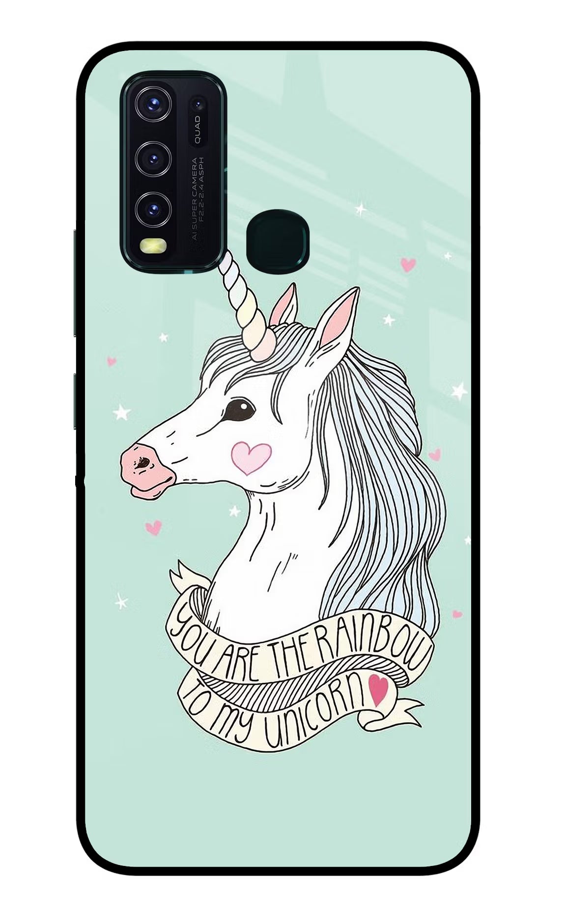 Unicorn Wallpaper Vivo Y30/Y50 Glass Case Back Cover by Casekaro