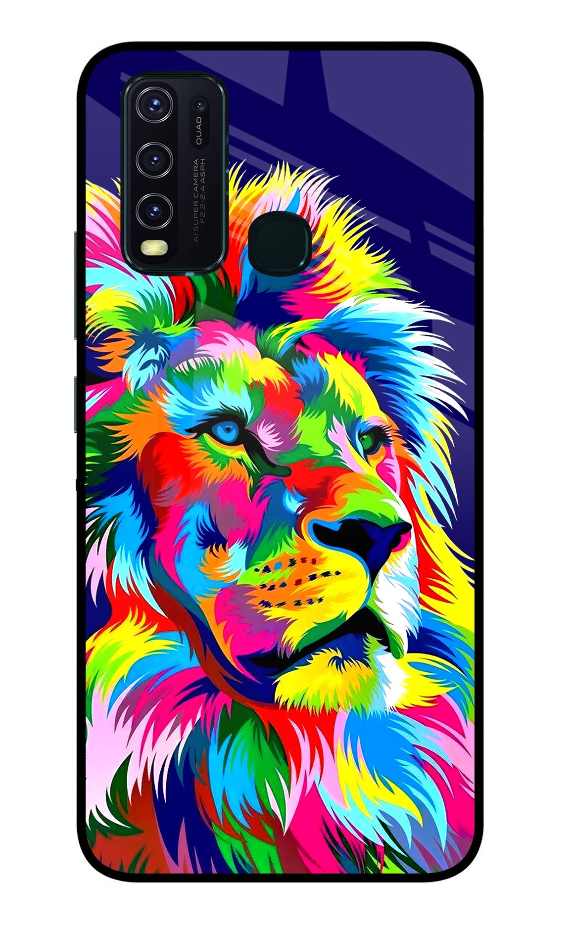 Vector Art Lion Vivo Y30/Y50 Glass Case