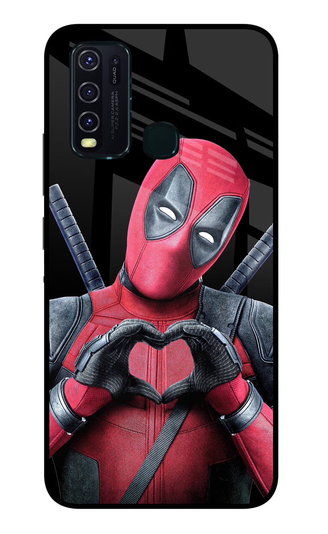 Deadpool Vivo Y30/Y50 Glass Case Back Cover by Casekaro