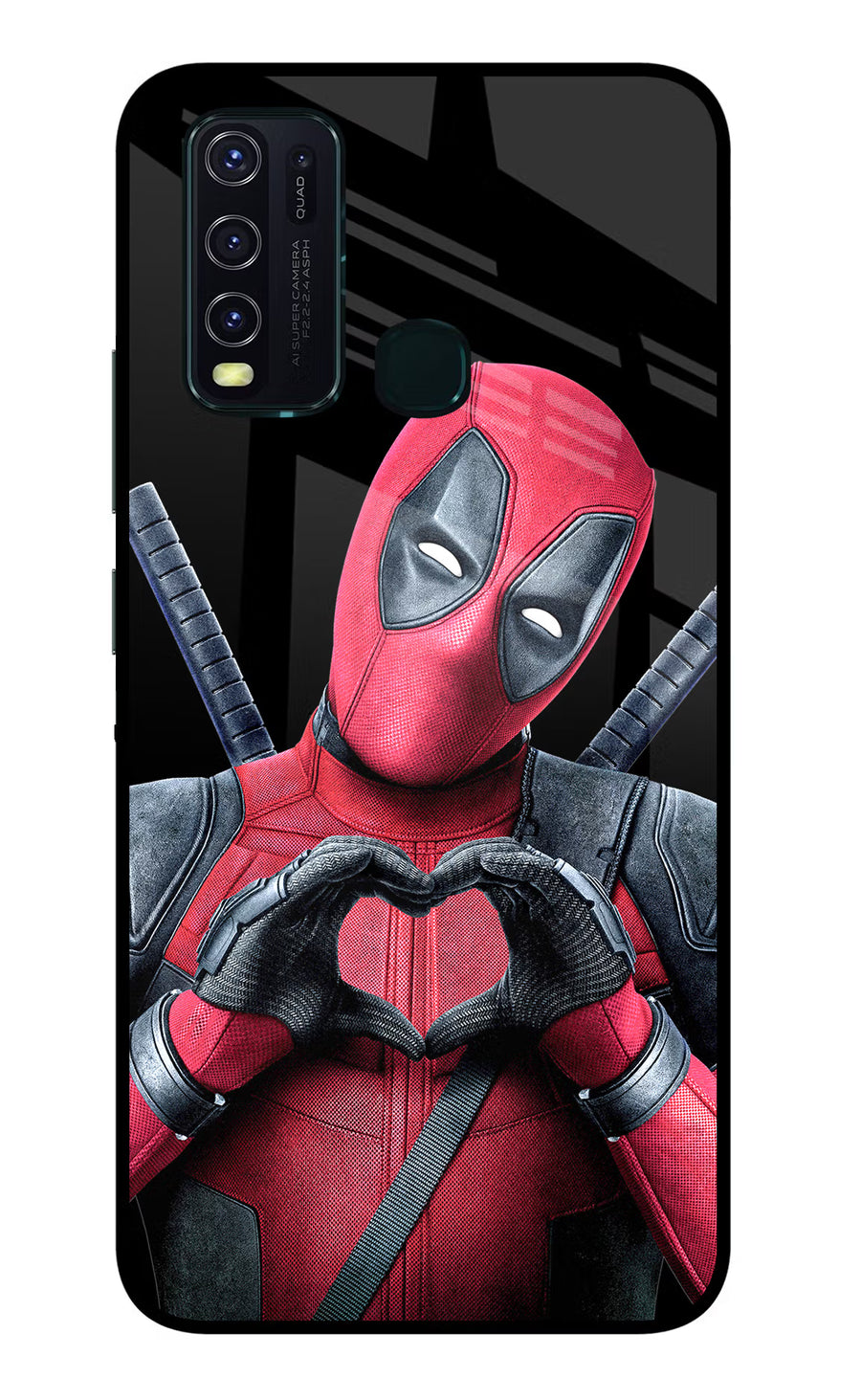 Deadpool Vivo Y30/Y50 Back Cover, Glass case