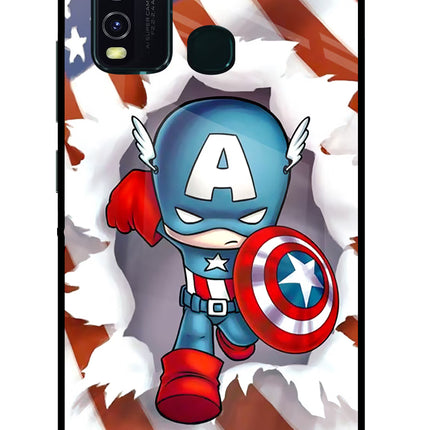Captain America Vivo Y30/Y50 Glass Case Back Cover by Casekaro