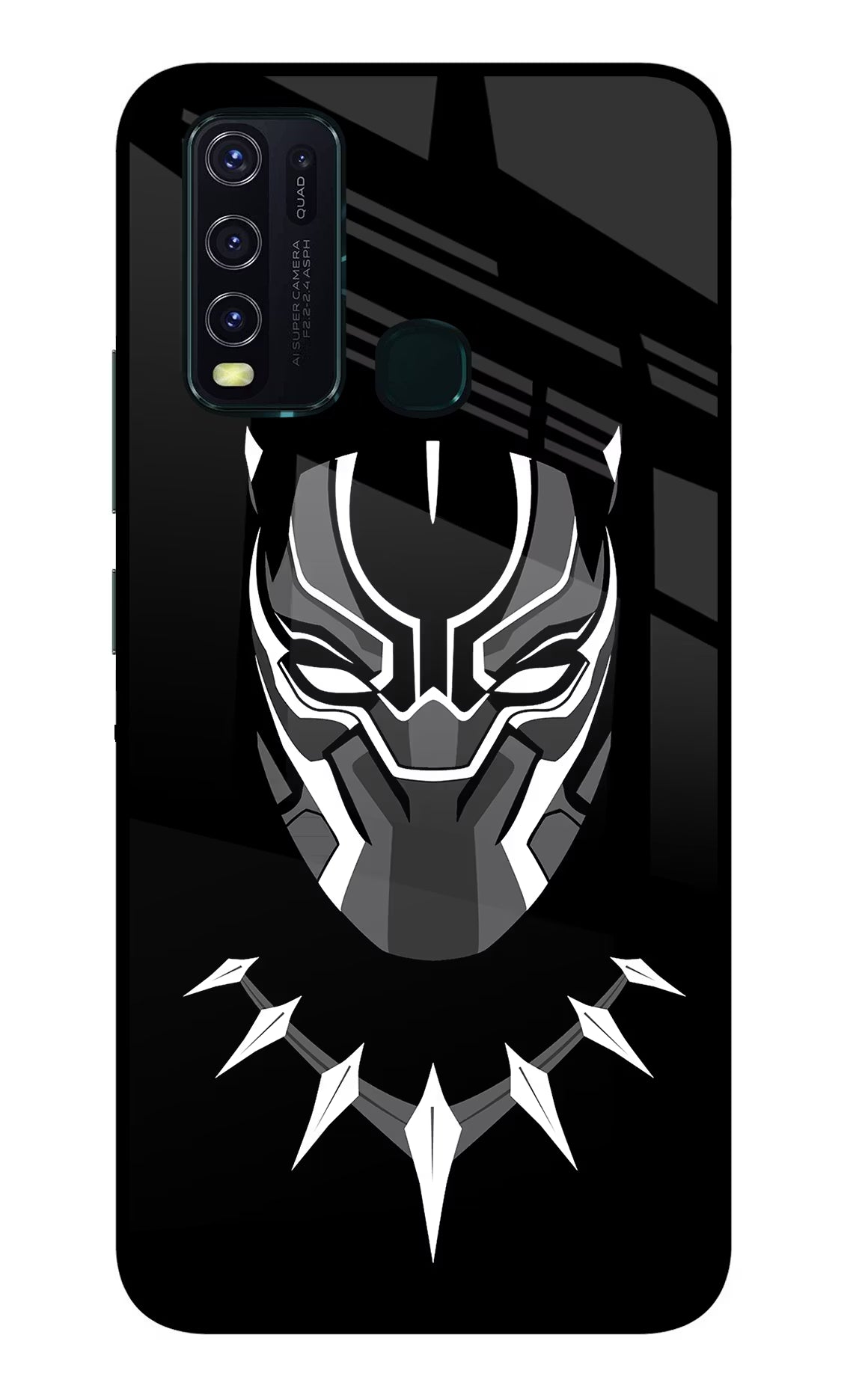 Black Panther Vivo Y30/Y50 Glass Case Back Cover by Casekaro