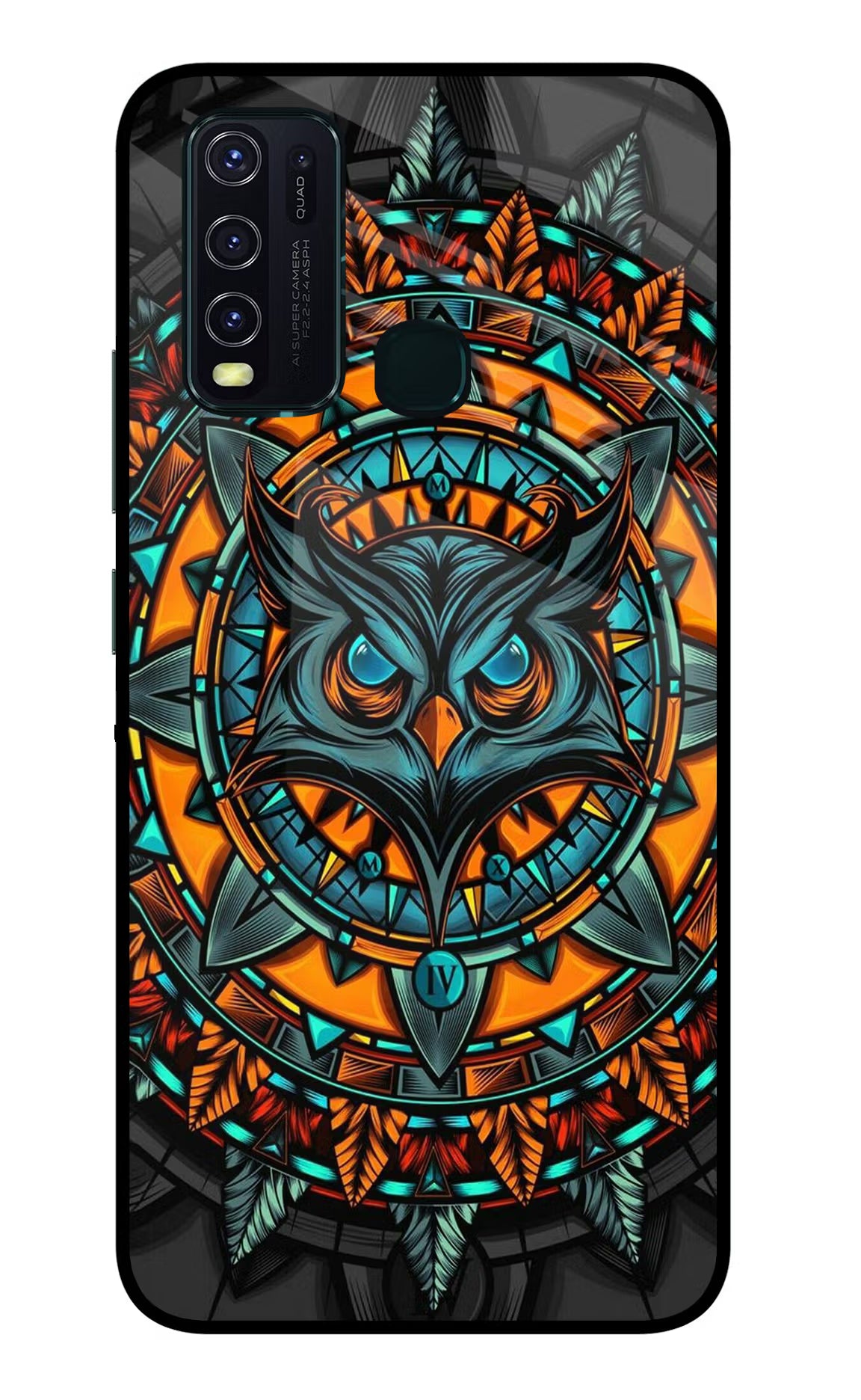 Angry Owl Art Vivo Y30/Y50 Glass Case Back Cover by Casekaro
