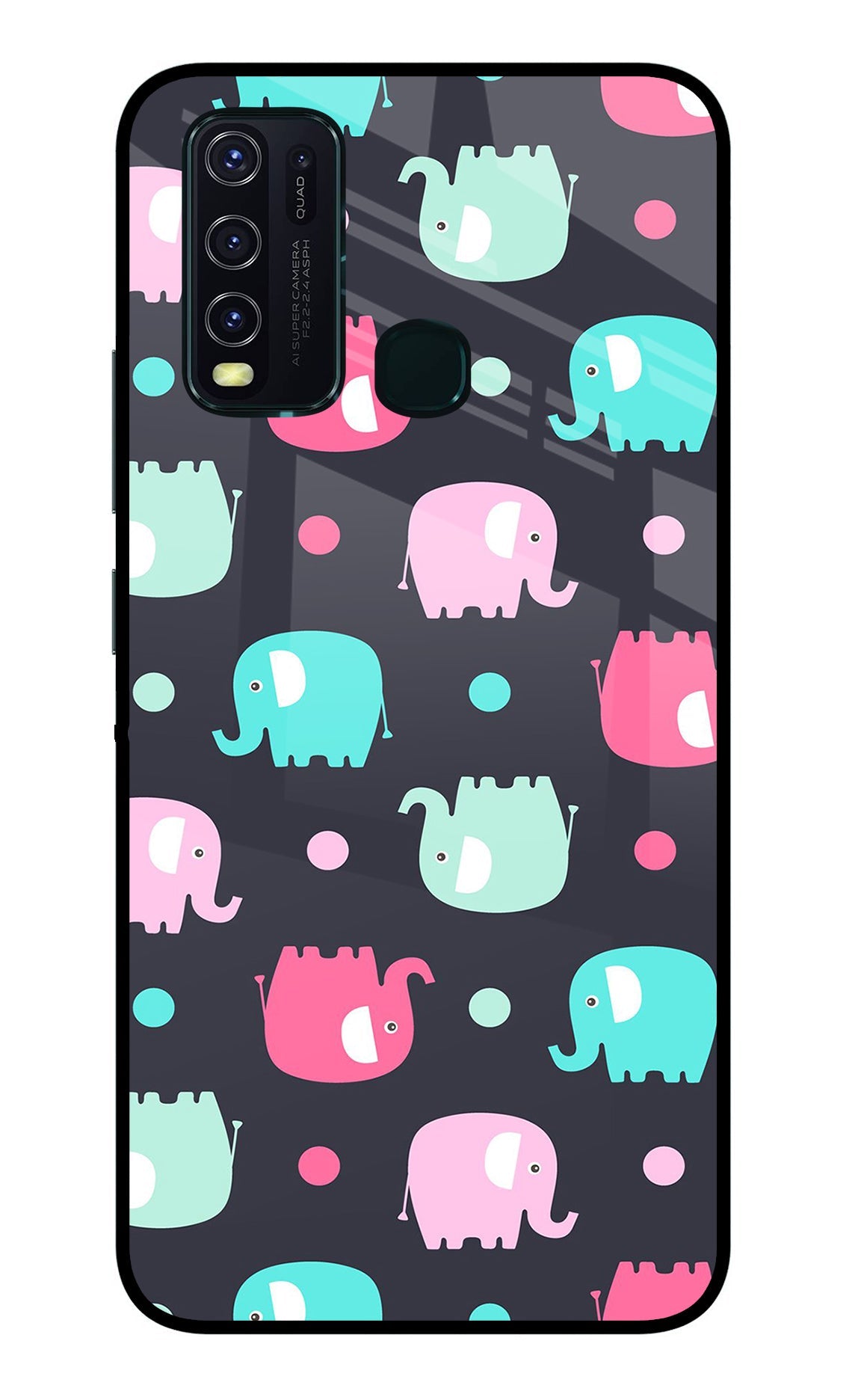 Elephants Vivo Y30/Y50 Glass Case