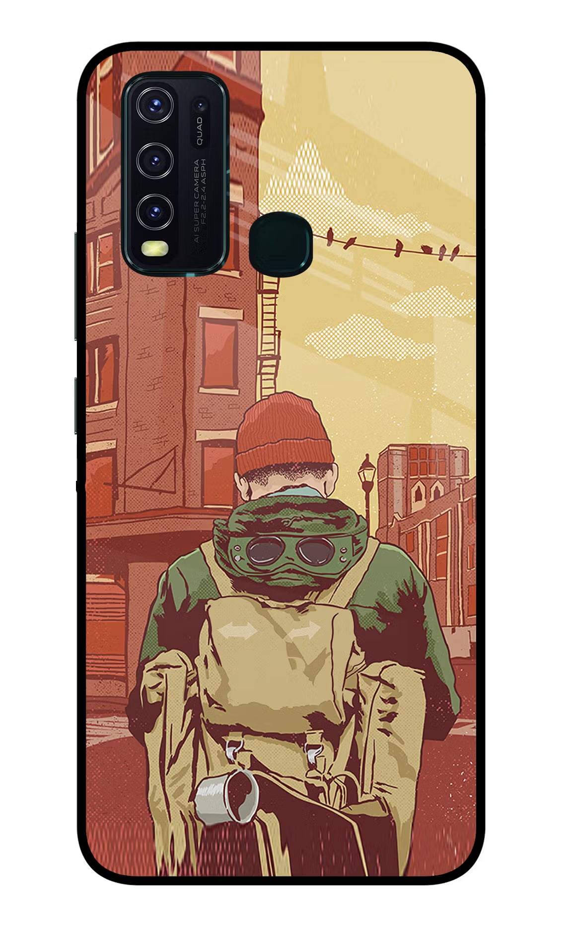 Adventurous Vivo Y30/Y50 Glass Case Back Cover by Casekaro