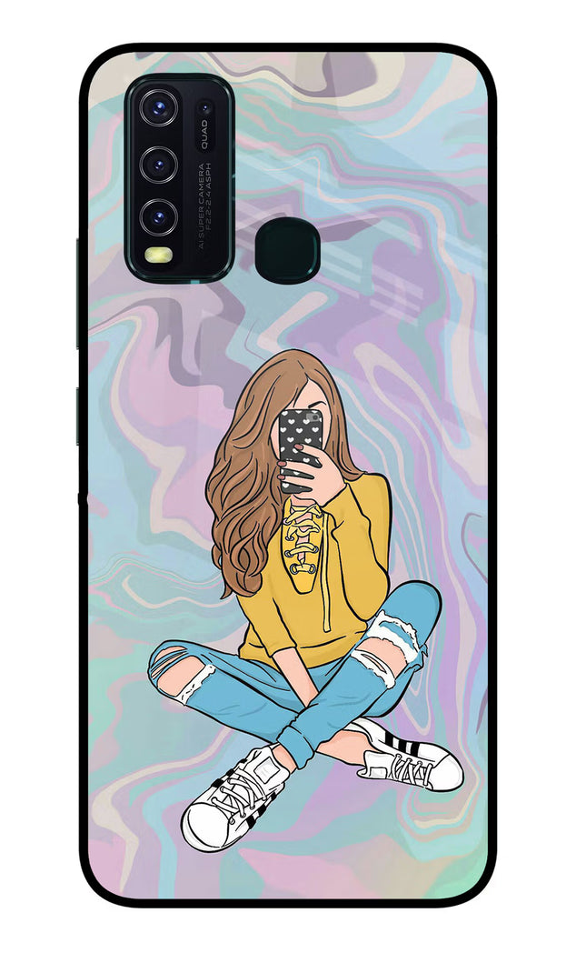 Selfie Girl Vivo Y30/Y50 Glass Case Back Cover by Casekaro