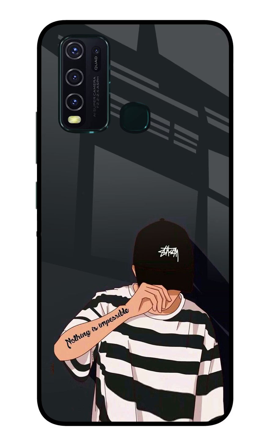 Aesthetic Boy Vivo Y30/Y50 Back Cover, Glass case